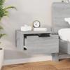 FENLAX Wall-Mounted Nightstands, 2-Piece Set, Sonoma Gray, 34 x 30 x 20 cm view 4