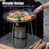 Portable Stainless Steel Fire Pit Tripod Grill, Height-Adjustable view 2