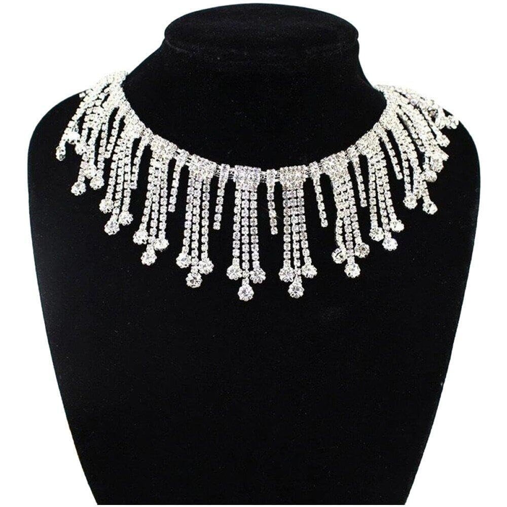 Rhinestone Chain Tassel Fringe Trim for DIY Crafts and Decorations