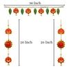 Divyakosh Red Lotus and Leaf Toran with Side Hangings view 4