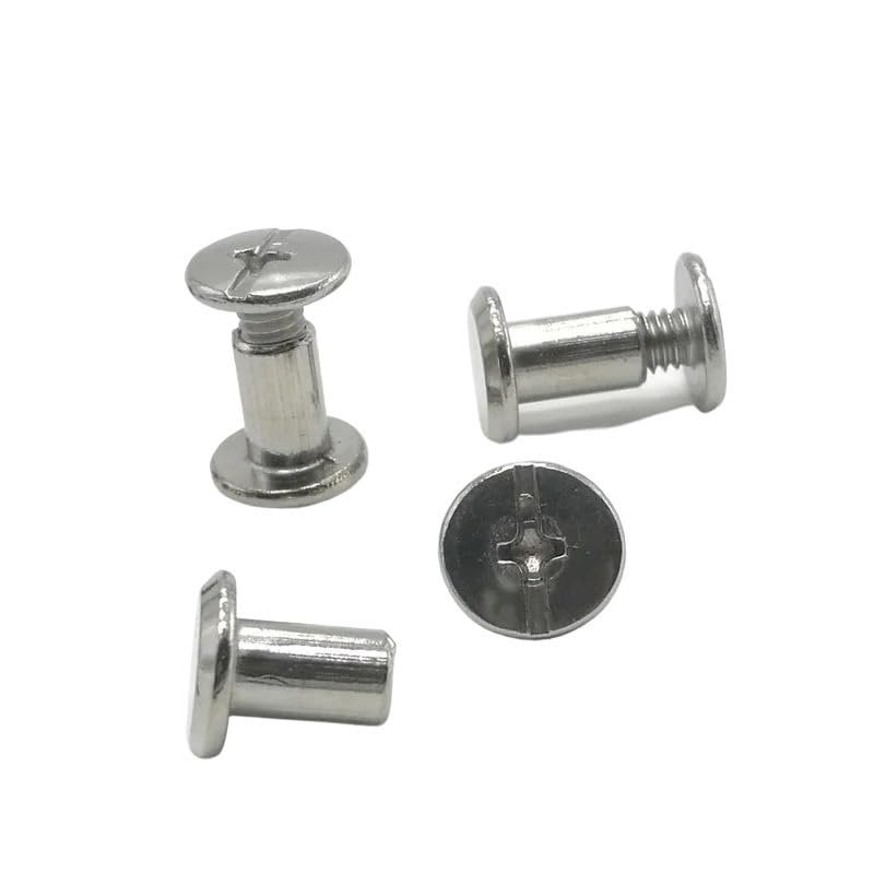 Yinxi 10-Piece M5 x 4/6/8/10/12/15/18/20/25/30 Black-Plated Bookbinding Screws, Snap Rivet Chicago Screws (Stainless Steel 304, M5 x 18)