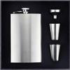 BSTMOME 304 Stainless Steel Hip Flask Set, 210 ml, with 2 Shot Glasses, Funnel and Gift Box, Silver view 1