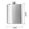 BSTMOME 304 Stainless Steel Hip Flask Set, 210 ml, with 2 Shot Glasses, Funnel and Gift Box, Silver view 3