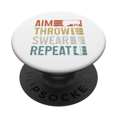 Axe Throwing Target Throw Swear Repeat Funny Axe Thrower PopSockets with Interchangeable PopGrip