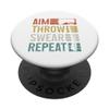 Axe Throwing Target Throw Swear Repeat Funny Axe Thrower PopSockets with Interchangeable PopGrip view 1