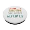 Axe Throwing Target Throw Swear Repeat Funny Axe Thrower PopSockets with Interchangeable PopGrip view 2