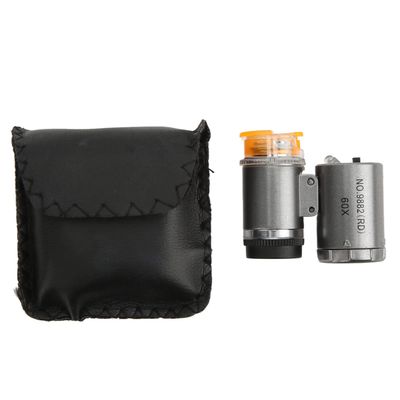 Tyenaza Mini Microscope, 60x HD Portable Handheld Microscope with LED Light and Case, Silver