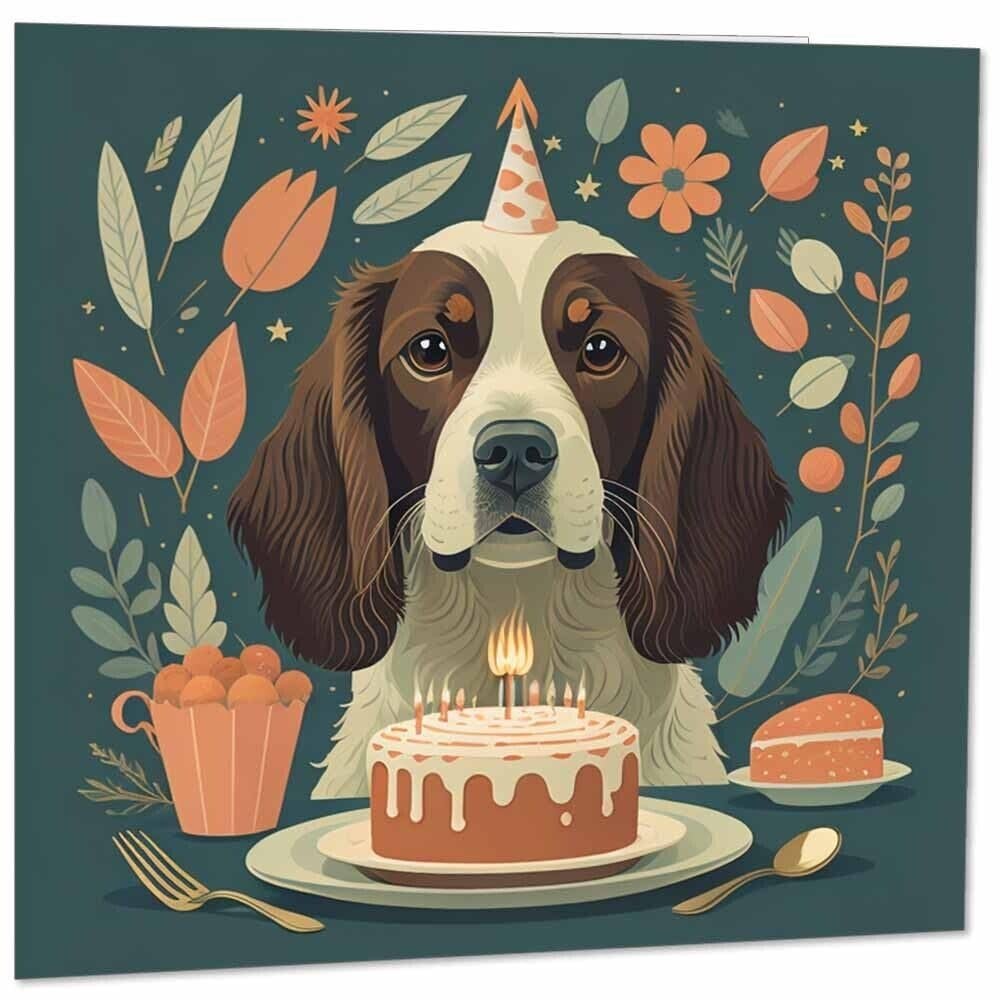 Cocker Spaniel Birthday Card, Cocker Spaniel Dog, 145 x 145 mm