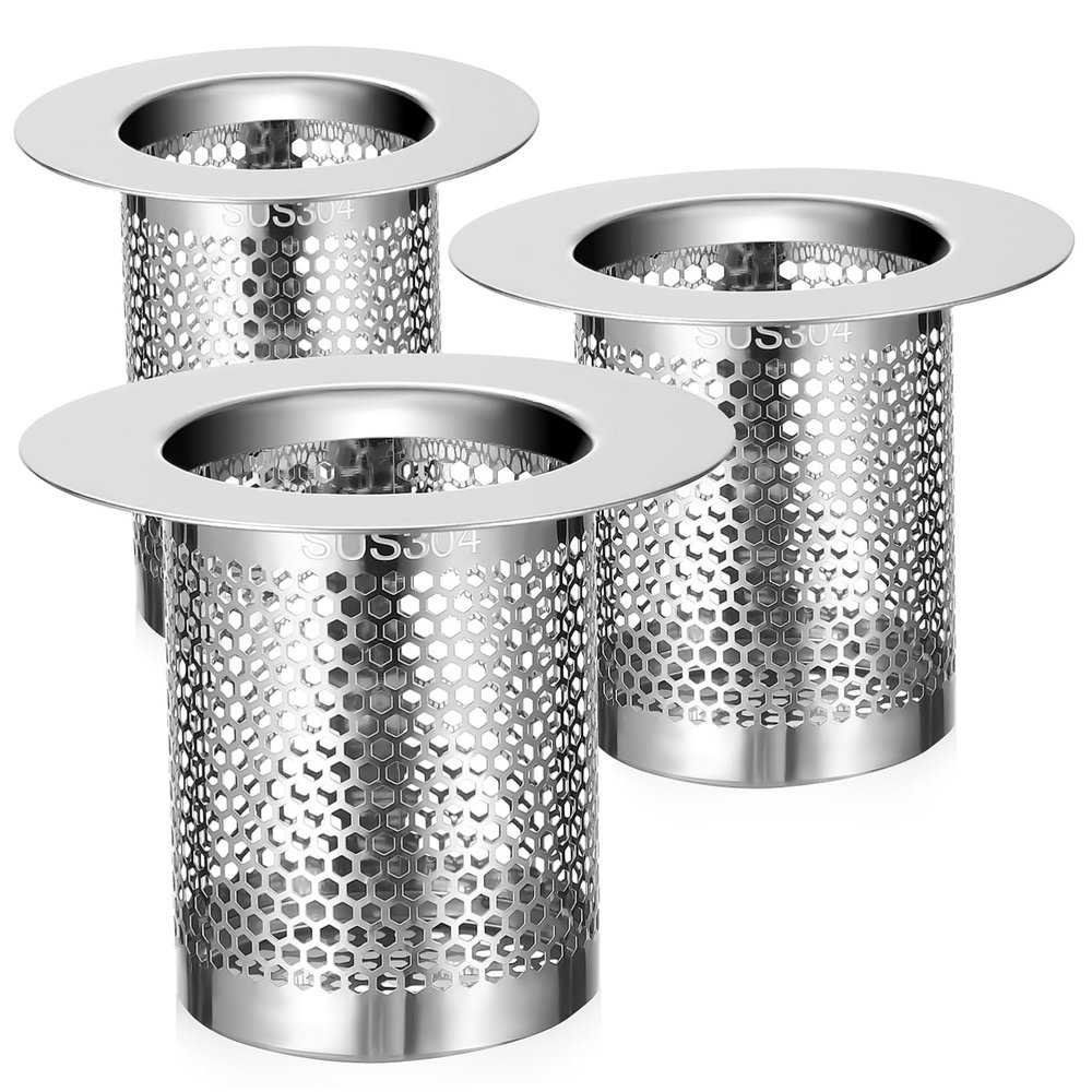 jojofuny 3-Piece 304 Stainless Steel Drain Strainer Set