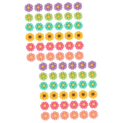 BESTonZON 72-Piece DIY Resin Hair Clip Accessories, Colorful Daisy Designs for Phone Case Decoration, Jewelry and Crafts