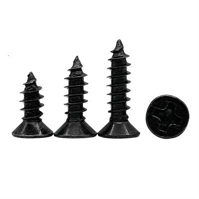 100 M1 Black Carbon Steel Phillips Flat Countersunk Self-Tapping Screws