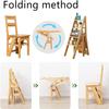 Folding Solid Pinewood Ladder Chair, 4-Step Stool view 4