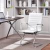 Yaheetech Cantilever Chairs, Set of 2, Visitor Chairs with Armrests, White view 2