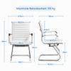 Yaheetech Cantilever Chairs, Set of 2, Visitor Chairs with Armrests, White view 3