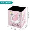 VAPOKF Desk Pen Holder, Crown Swan Dream Prints, Pen and Makeup Brush Organizer view 2