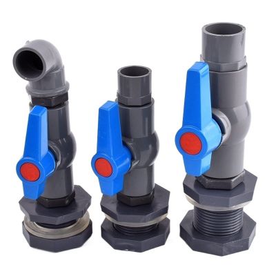 1/2", 3/4", 1" PVC Aquarium Inlet/Outlet Pipe Connector Valve for Irrigation Water Tanks, 1 Set (Color: 1/2-Inch Straight, Size: 3 Pieces)