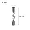 QUARKZMAN 10 Sets 7 mm Cord End Caps with Lobster Clasps, Metallic Black view 2