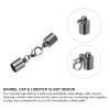 QUARKZMAN 10 Sets 7 mm Cord End Caps with Lobster Clasps, Metallic Black view 3