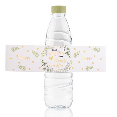 URROMA 50 Water Bottle Labels, Greenery Plants for Weddings, Birthdays & Parties