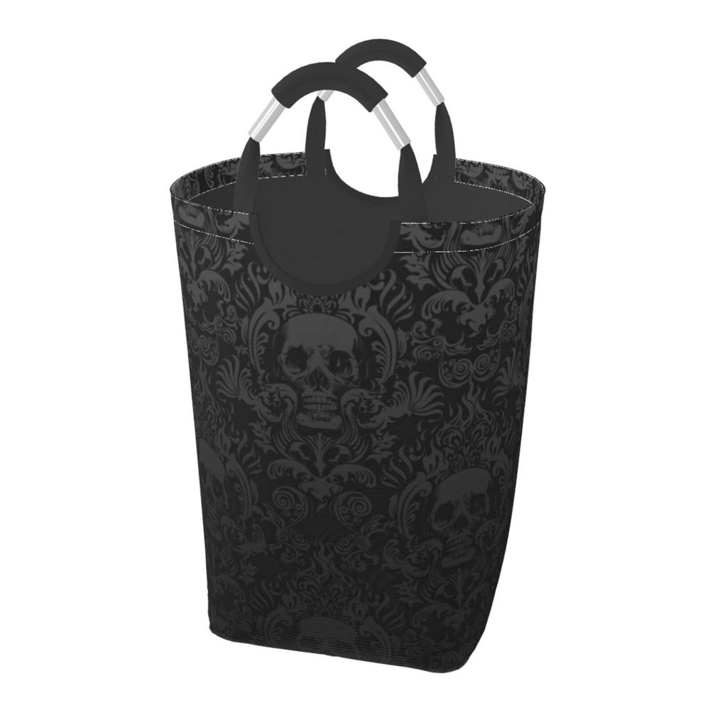 Gothic Skull Laundry Hamper, 50 L, Collapsible Square Bag