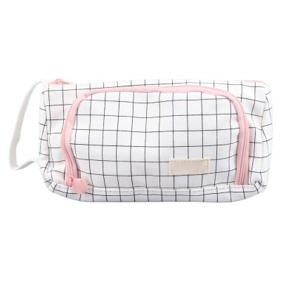 Tyenaza Canvas Pencil Case, Large Capacity, Wide Opening