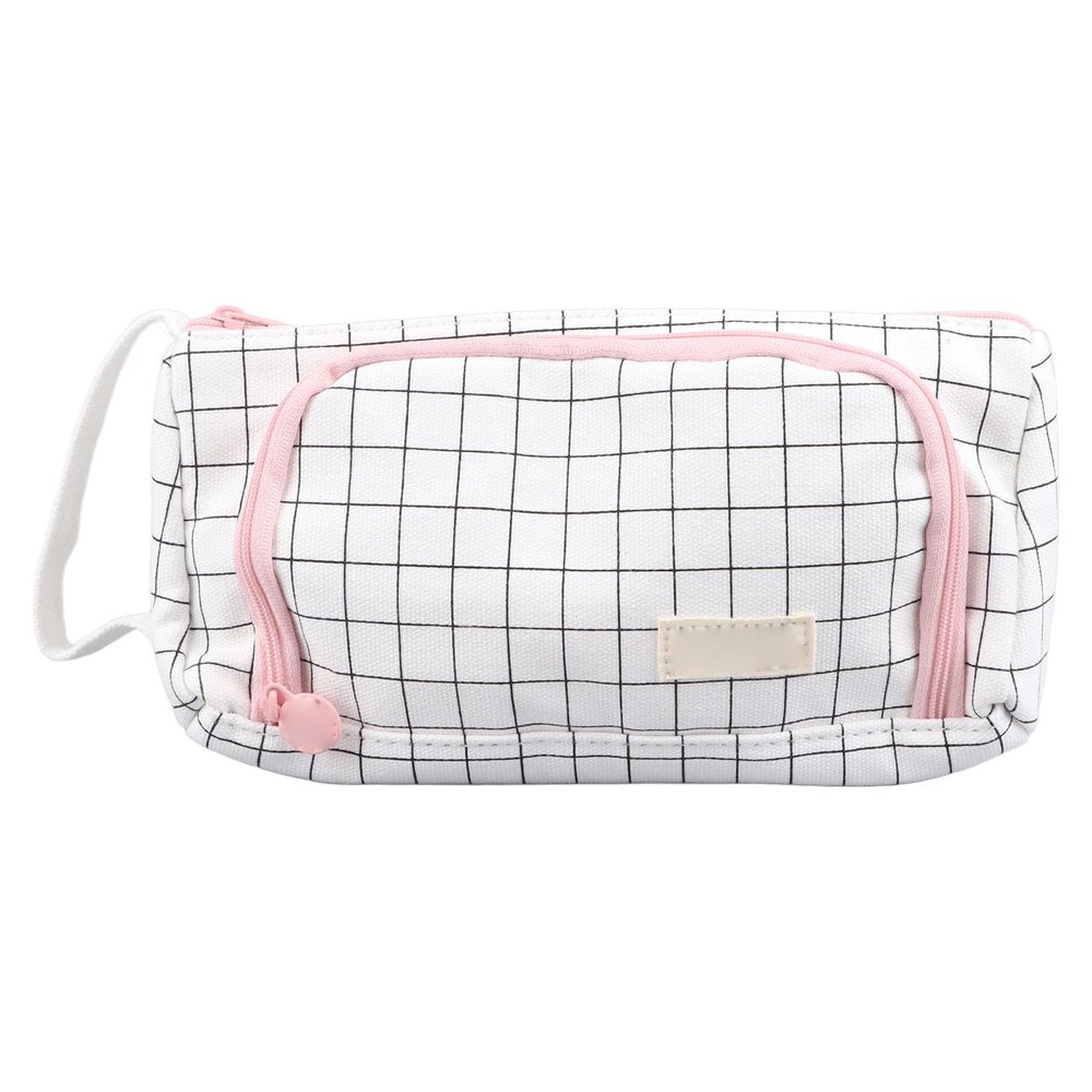 Tyenaza Canvas Pencil Case, Large Capacity, Wide Opening