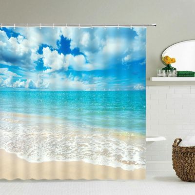 Extra-Long Beach and Sea Shower Curtain, 180 x 220 cm