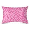 Zebra-Print Pillowcase, Queen Size, Zipper, Soft Plush, 50 x 76 cm, Pink view 1