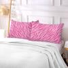 Zebra-Print Pillowcase, Queen Size, Zipper, Soft Plush, 50 x 76 cm, Pink view 3