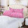 Zebra-Print Pillowcase, Queen Size, Zipper, Soft Plush, 50 x 76 cm, Pink view 4