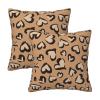 Unique Square Throw Pillow Cover with Red-Gold Marble Design view 1