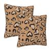 Unique Square Throw Pillow Cover with Red-Gold Marble Design view 2