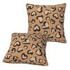 Unique Square Throw Pillow Cover with Red-Gold Marble Design view 3