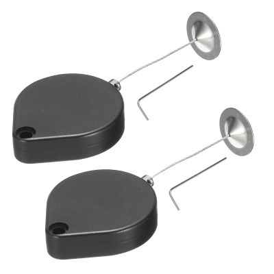 QUARKZMAN Retractable Security Cable Lock for Remote Controls, 2-Pack, Black, 39.37 in