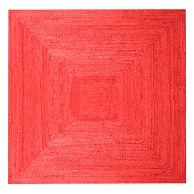CASAVANI Red Hand-Braided Jute Kilim Runner, 7.6 x 30.5 cm