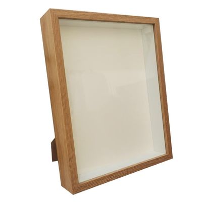 Shadow Box Picture Frame, 3 cm Deep, Wooden Frame for 3D Displays, A4 21 x 30 cm, Wood Color
