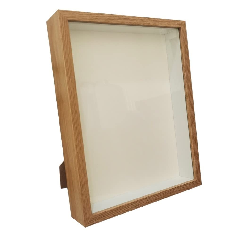 Shadow Box Picture Frame, 3 cm Deep, Wooden Frame for 3D Displays, A4 21 x 30 cm, Wood Color