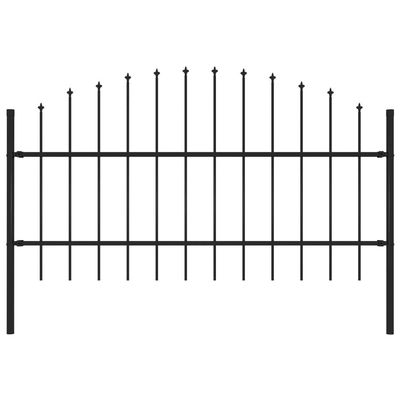ZEYUAN Steel Garden Fence with Spear Tops, Black, (0.75–1) x 1.7 m