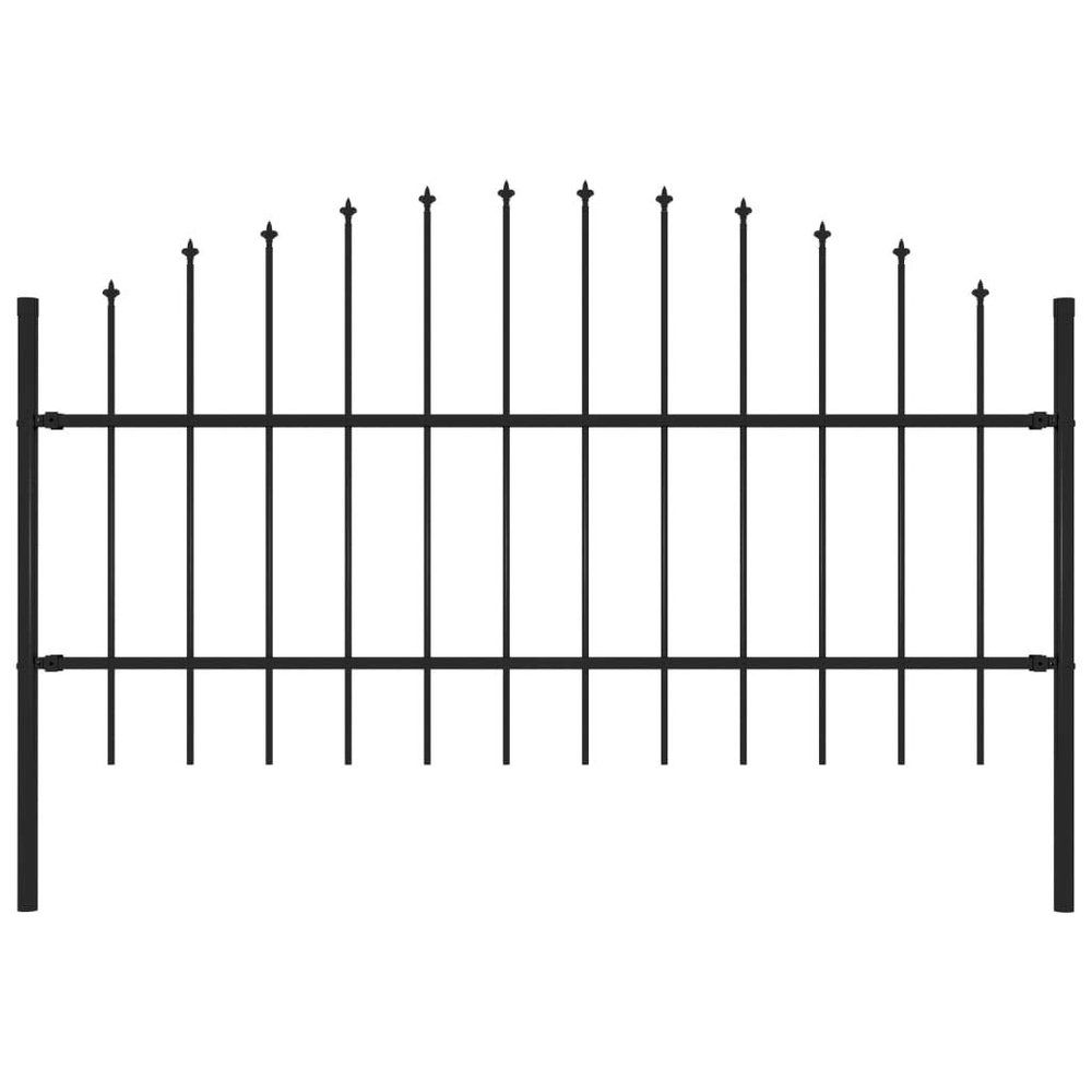 ZEYUAN Steel Garden Fence with Spear Tops, Black, (0.75–1) x 1.7 m