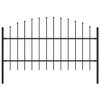 ZEYUAN Steel Garden Fence with Spear Tops, Black, (0.75–1) x 1.7 m view 1