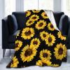 TORR Sunflower Print Fleece Blanket, Soft Flannel Throw for Couch and Sofa, 203 x 152 cm view 1