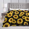 TORR Sunflower Print Fleece Blanket, Soft Flannel Throw for Couch and Sofa, 203 x 152 cm view 4