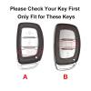 LeaHY Car Remote Key Fob Case for Hyundai Tucson Santa Fe Sonata Elantra Accent Creta ix35 ix25 i20 i30, 3/4 Buttons, B-White view 2