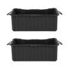 HWGING Grill Grease Drip Trays, 2-Pack, Reusable Rectangular Silicone Grease Catch Cups for Blackstone Griddles, Camping Grills, Black view 1