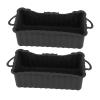 HWGING Grill Grease Drip Trays, 2-Pack, Reusable Rectangular Silicone Grease Catch Cups for Blackstone Griddles, Camping Grills, Black view 2