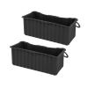 HWGING Grill Grease Drip Trays, 2-Pack, Reusable Rectangular Silicone Grease Catch Cups for Blackstone Griddles, Camping Grills, Black view 4
