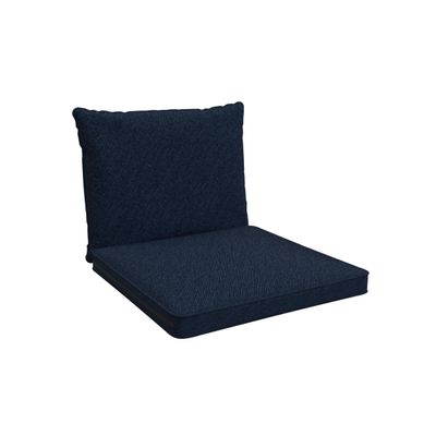 POKAR Lounge Chair Cushions for Rattan and Garden Furniture, 2-Piece Set, Dark Blue