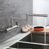 Wall-Mount Pot Filler Kitchen Faucet, Stainless Steel, Folding Double-Joint Swing Arm, Single Handle, Brushed Nickel view 2