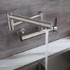 Wall-Mount Pot Filler Kitchen Faucet, Stainless Steel, Folding Double-Joint Swing Arm, Single Handle, Brushed Nickel view 4