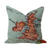WSDESDEC Decorative Pillow Cover, 66 x 66 cm, Great Britain Map view 1